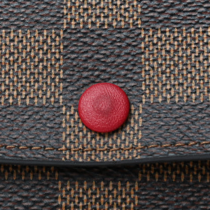 Louis Vuitton Damier Ebene Emilie Wallet Red 8 of 8