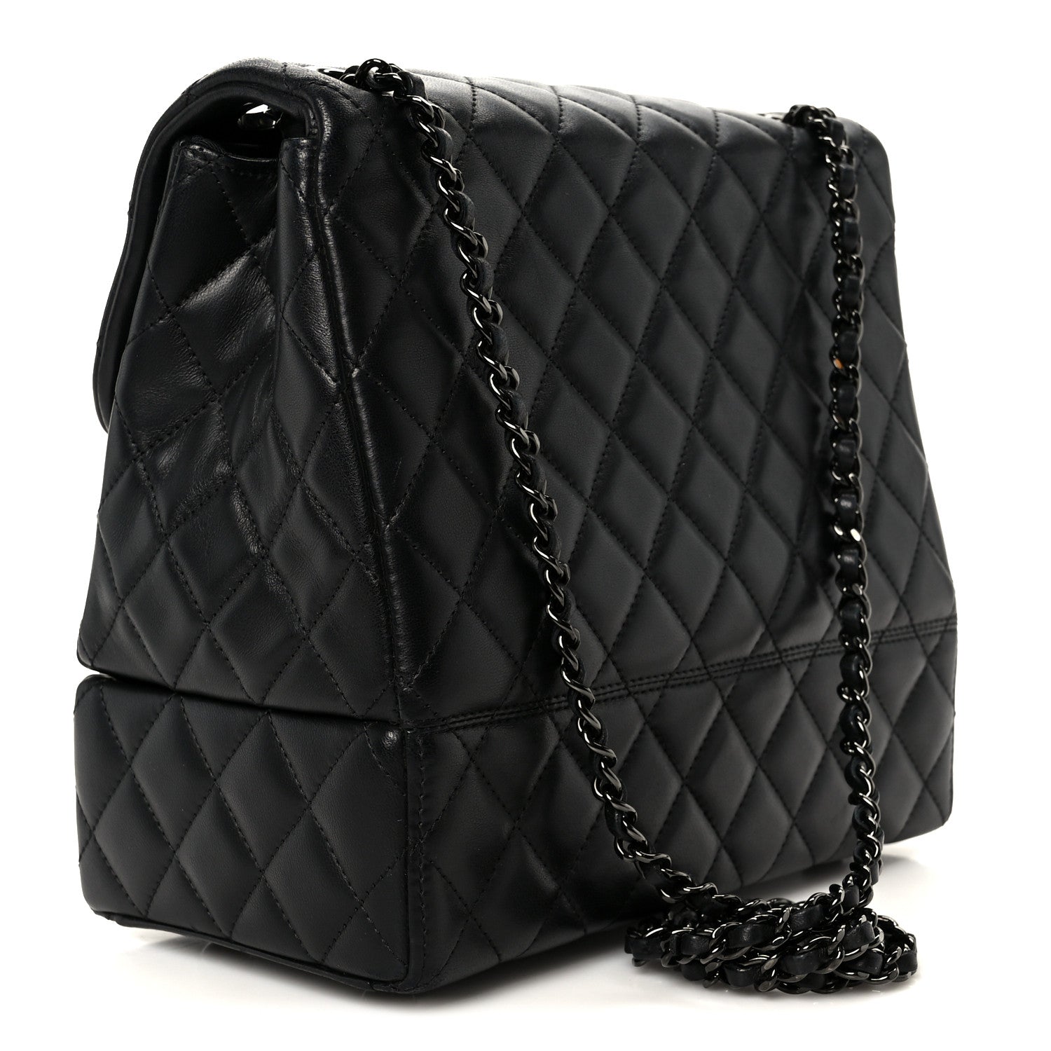 Chanel Lambskin Quilted Cockpit Flap Bag Black 3 of 12