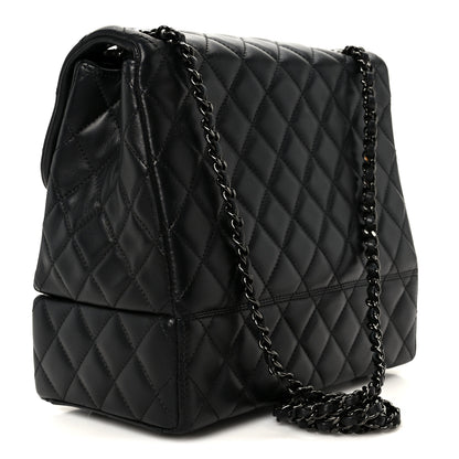 Chanel Lambskin Quilted Cockpit Flap Bag Black 3 of 12