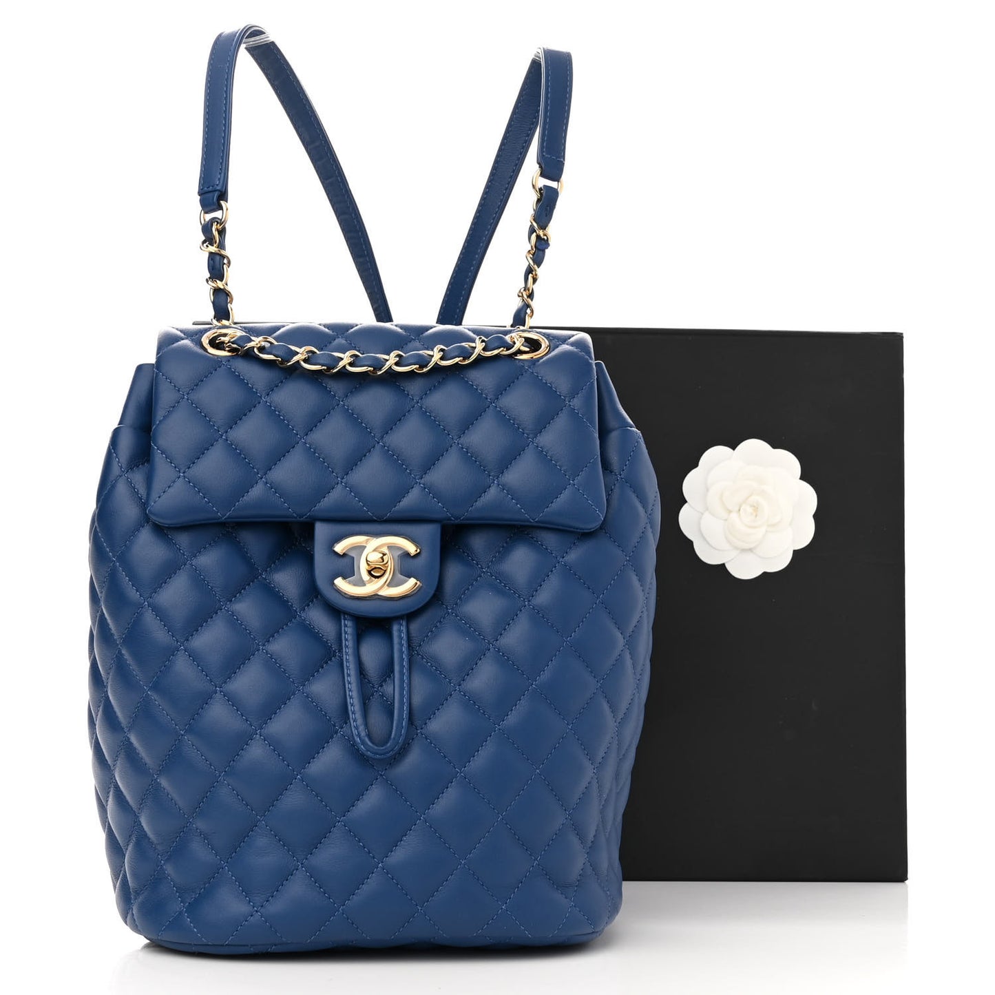 Lambskin Quilted Small Urban Spirit Backpack Blue