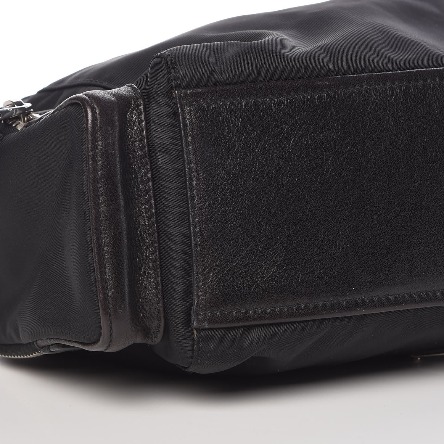 Prada Tessuto Nylon Vitello Shoulder Bag Black 8 of 9