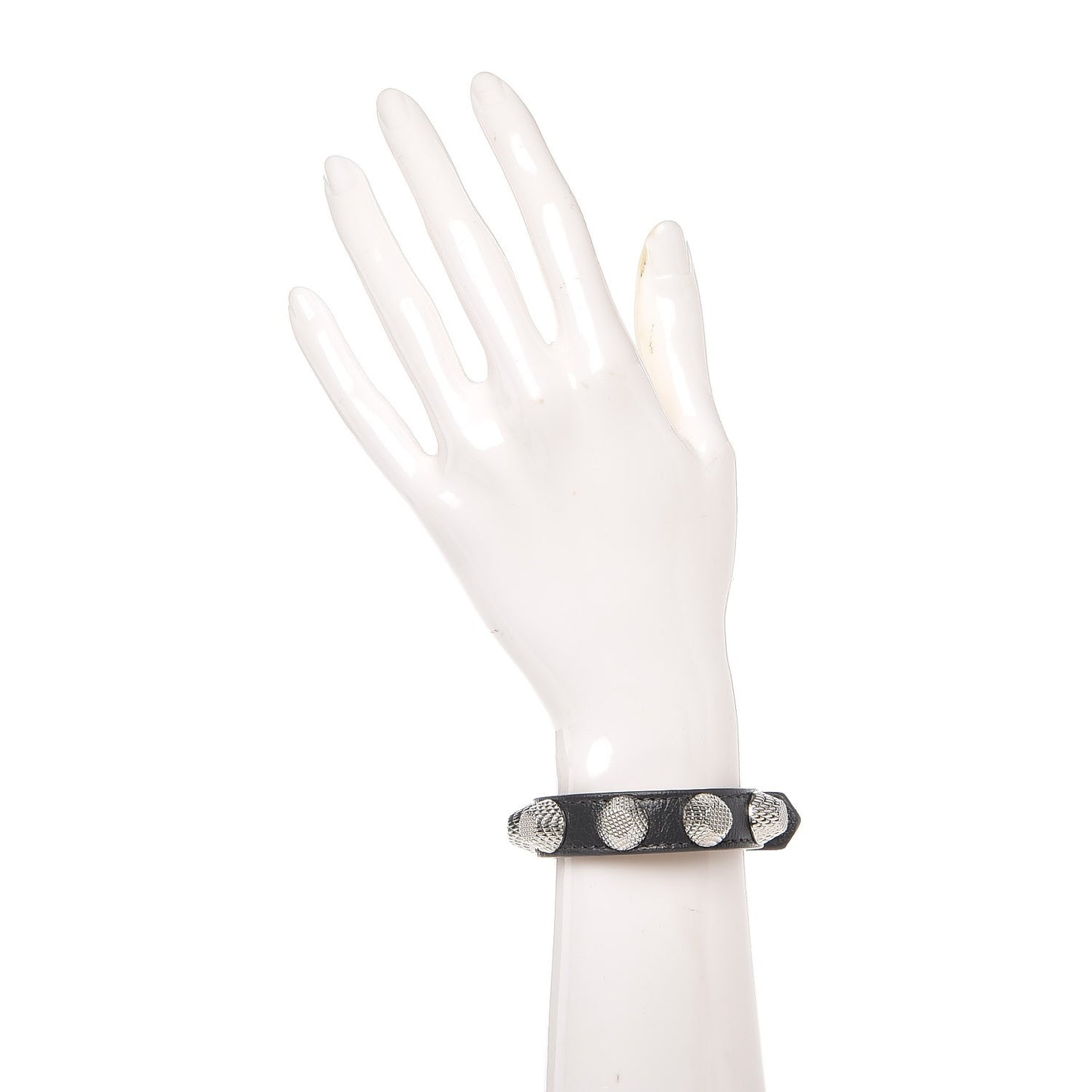 Agneau Giant 12 Silver Hardware Stud M Bracelet Gris Fossile