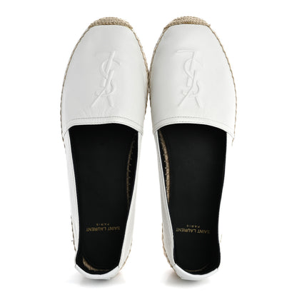 Saint Laurent Lambskin Monogram Espadrilles 38 White 2 of 10
