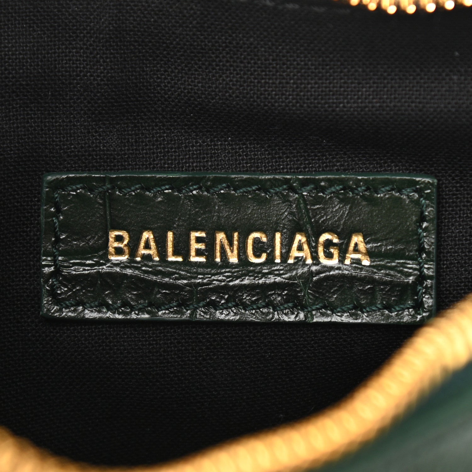 Balenciaga Extra Supple Calfskin Crocodile Embossed Le Cagole Shoulder Bag XS Forest Green 6 of 12