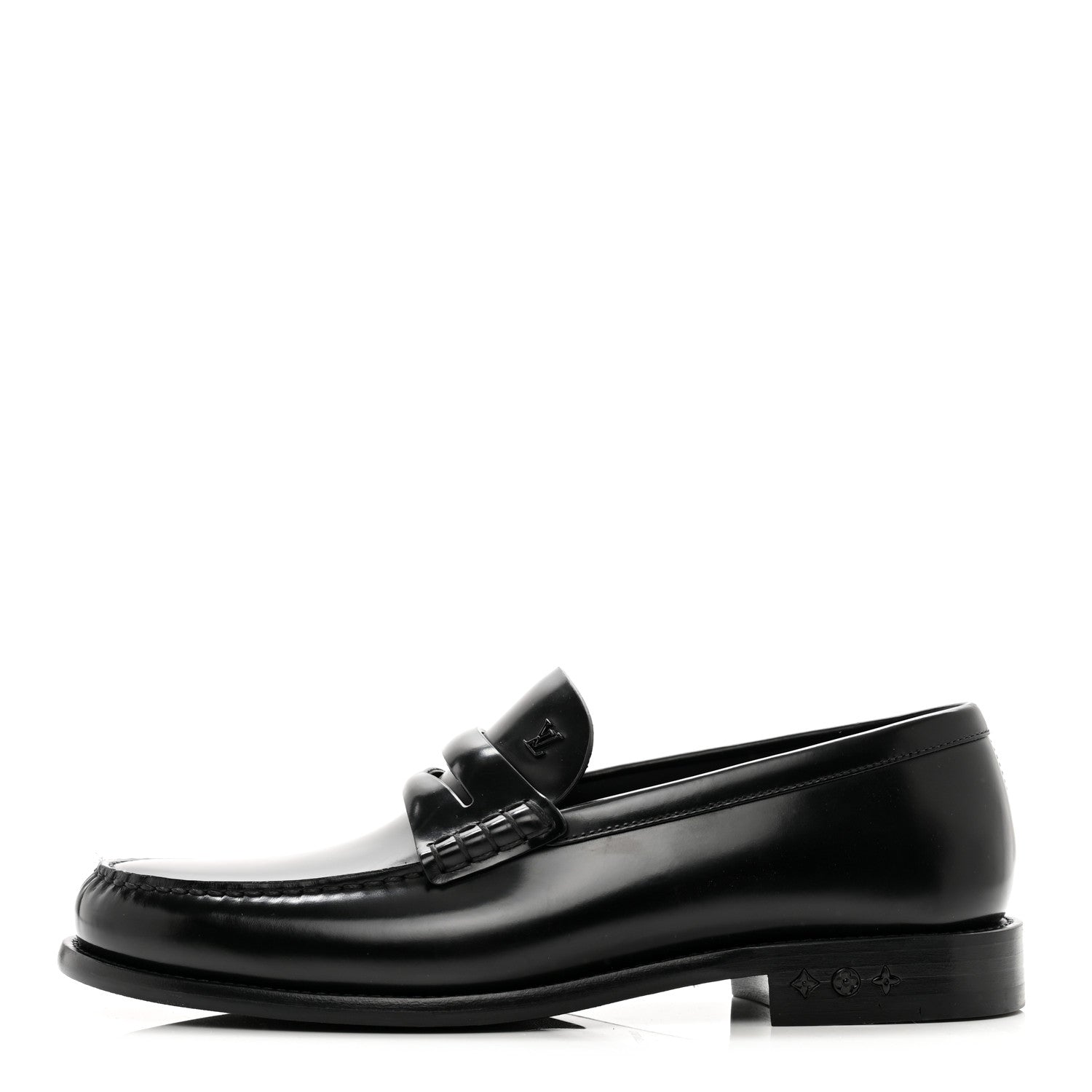 Louis Vuitton Glazed Calfskin Mens Louis Loafers 8.5 Black 1 of 8