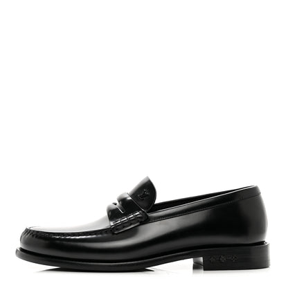 Louis Vuitton Glazed Calfskin Mens Louis Loafers 8.5 Black 1 of 8