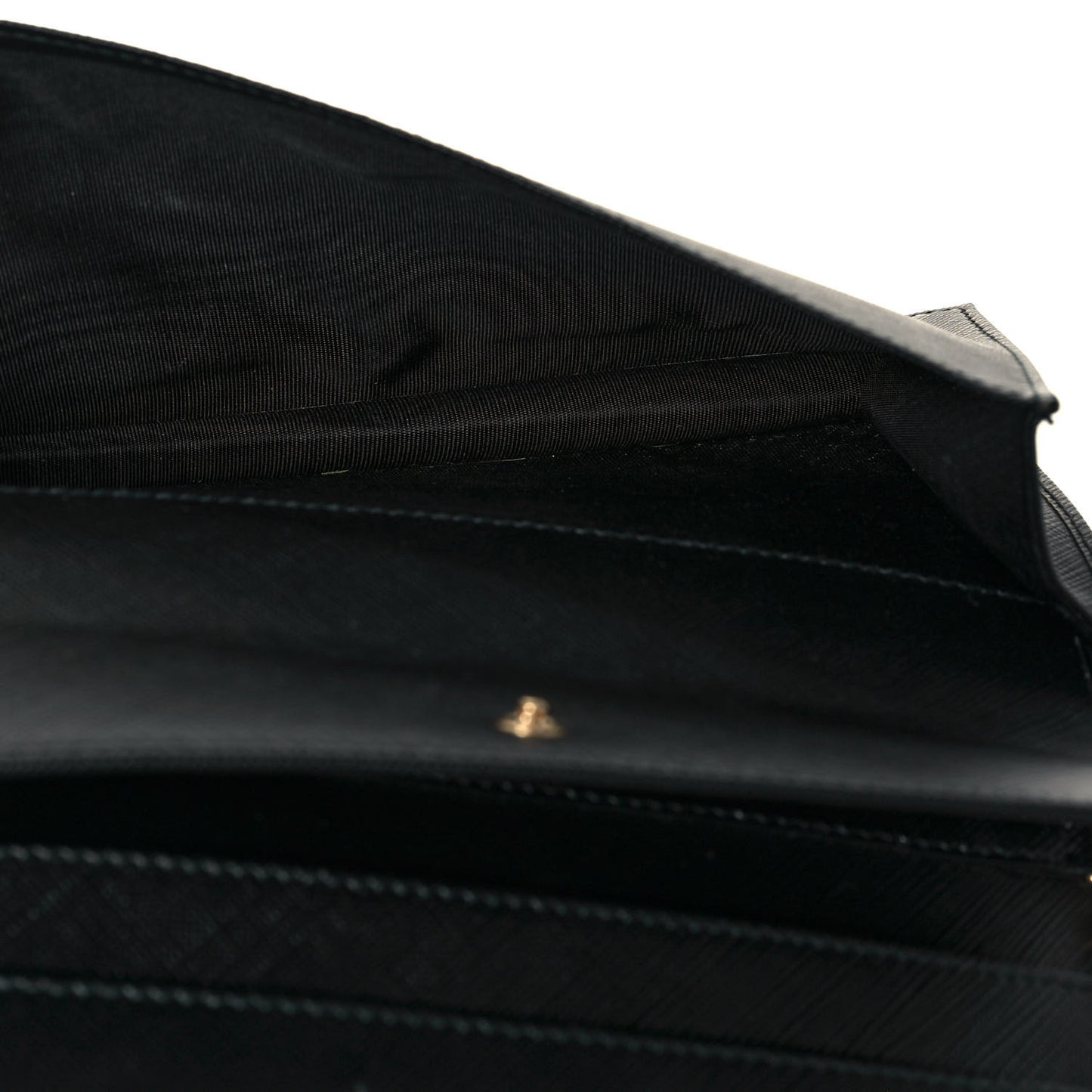 Printed Calfskin Ginny Wallet On Chain Black