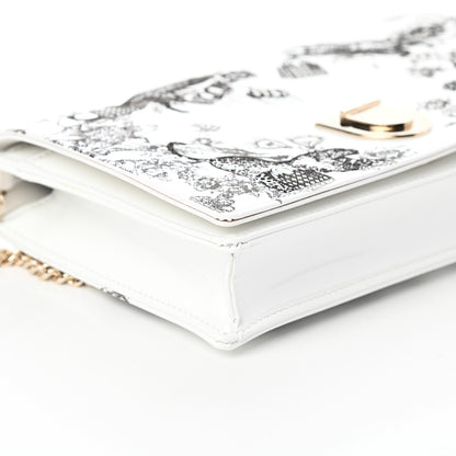 Christian Dior Patent Toile de Jouy Diorama Wallet On Chain Pouch White 7 of 8