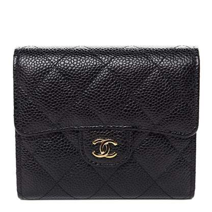 Chanel Caviar Quilted Compact Flap Wallet Black 1 of 9