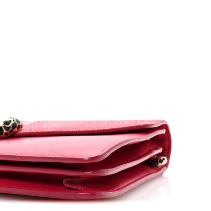 Bulgari Calfskin Galuchat Serpenti Forever Shoulder Bag Pink 9 of 9