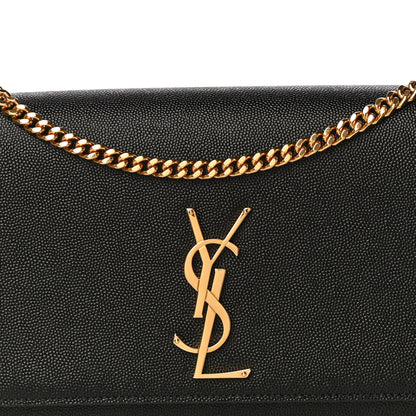 Saint Laurent Grain De Poudre Small Monogram Kate Satchel Black 8 of 10