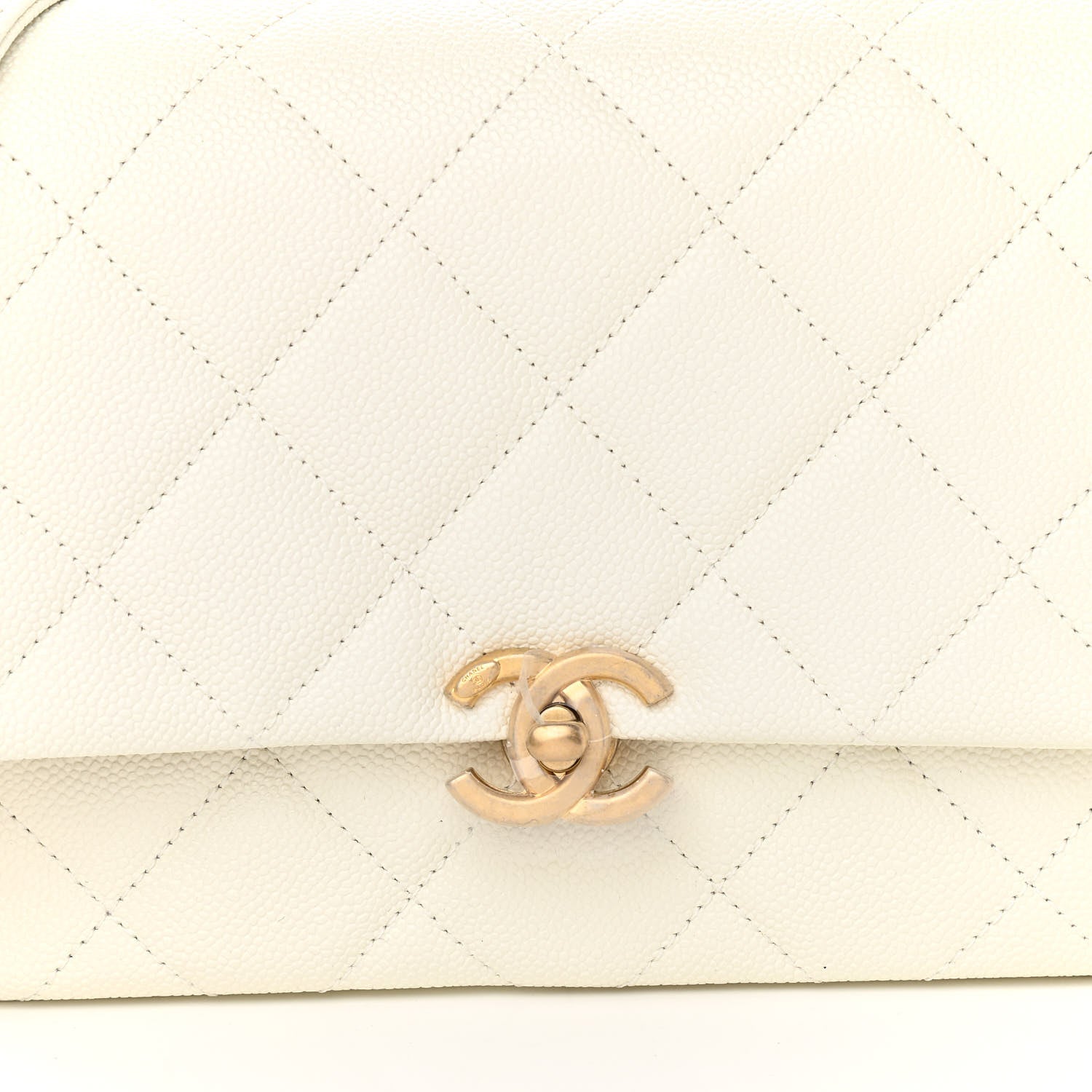 Chanel Shiny Caviar Quilted Small Chain Melody Flap White 8 of 11
