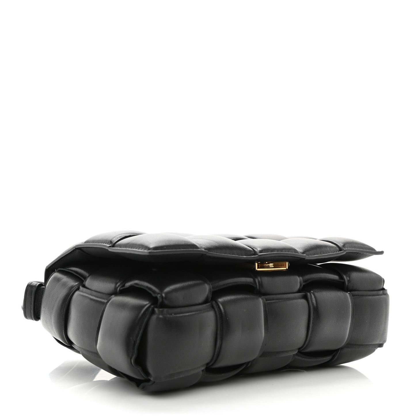 Nappa Maxi Intreccio Padded Cassette Crossbody Bag Black