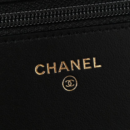 Chanel Caviar Quilted CC Filigree Wallet On Chain WOC Black 7 of 14