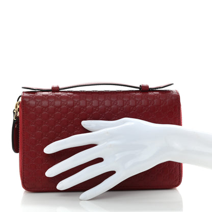 Gucci Guccissima Signature Travel Document Case Hibiscus Red 2 of 8