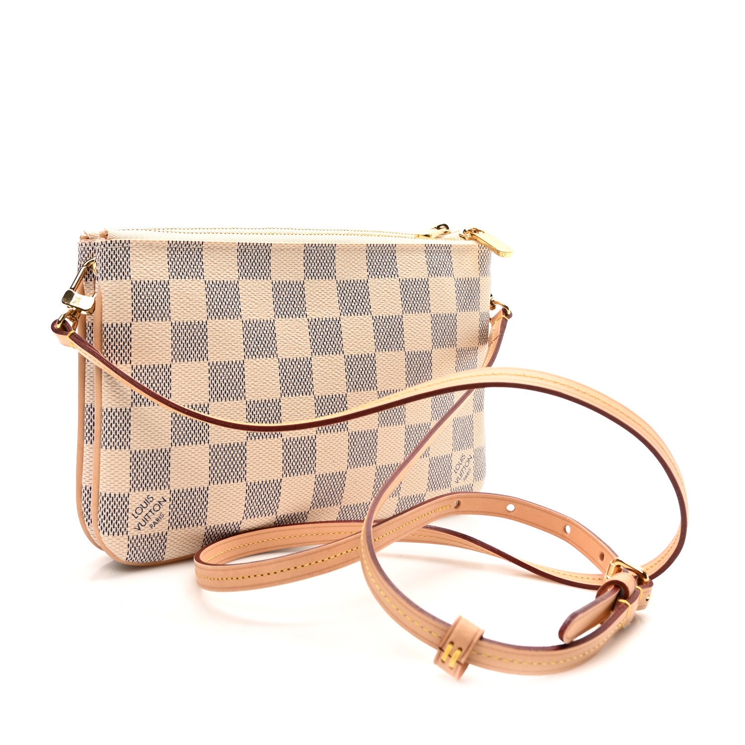 Louis Vuitton Damier Azur Double Zip Pochette 3 of 10