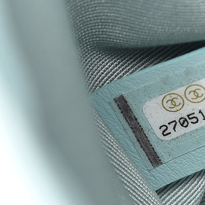Chanel Calfskin Chevron Embroidered Medium Boy By The Sea Flap Light Blue 7 of 9