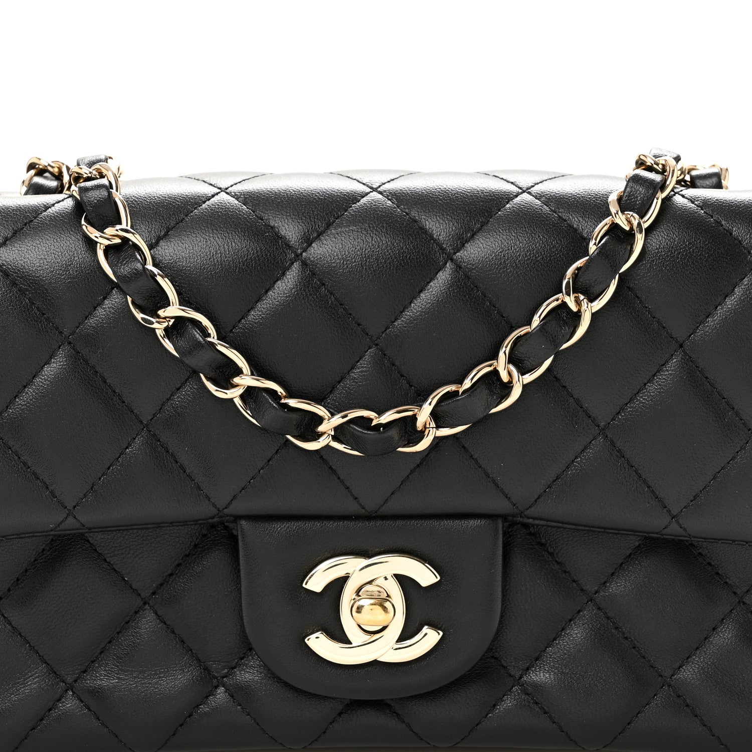 Chanel Lambskin Quilted Mini Rectangular Flap Black 8 of 14