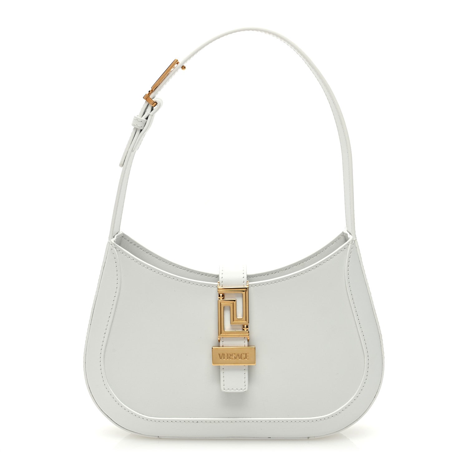 Versace Calfskin Small Greca Goddess Hobo White 1 of 9