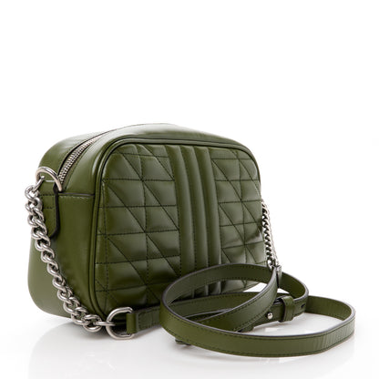 Gucci Calfskin Matelasse Aria Small GG Marmont Chain Shoulder Bag Military Wood 3 of 11