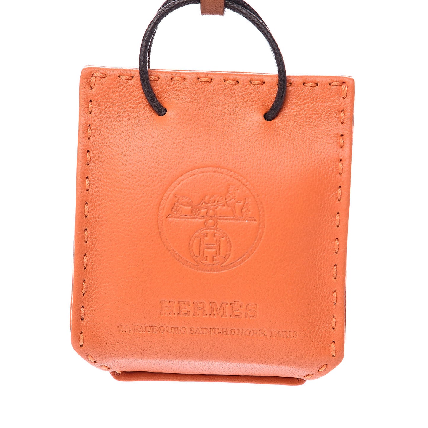 Milo Lambskin Swift Shopping Bag Charm Feu Gold