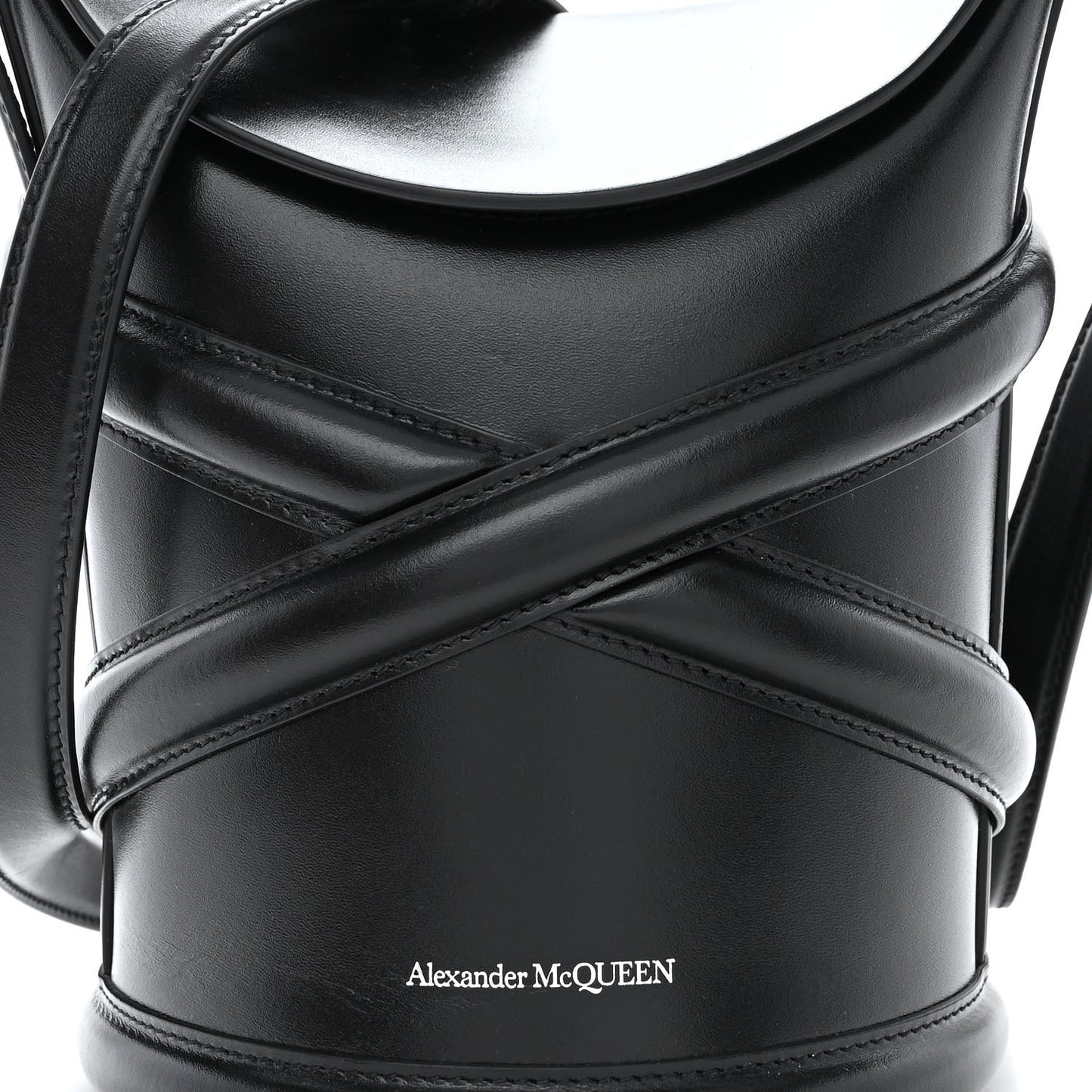 Calfskin The Curve Small Shoulder Bag Black