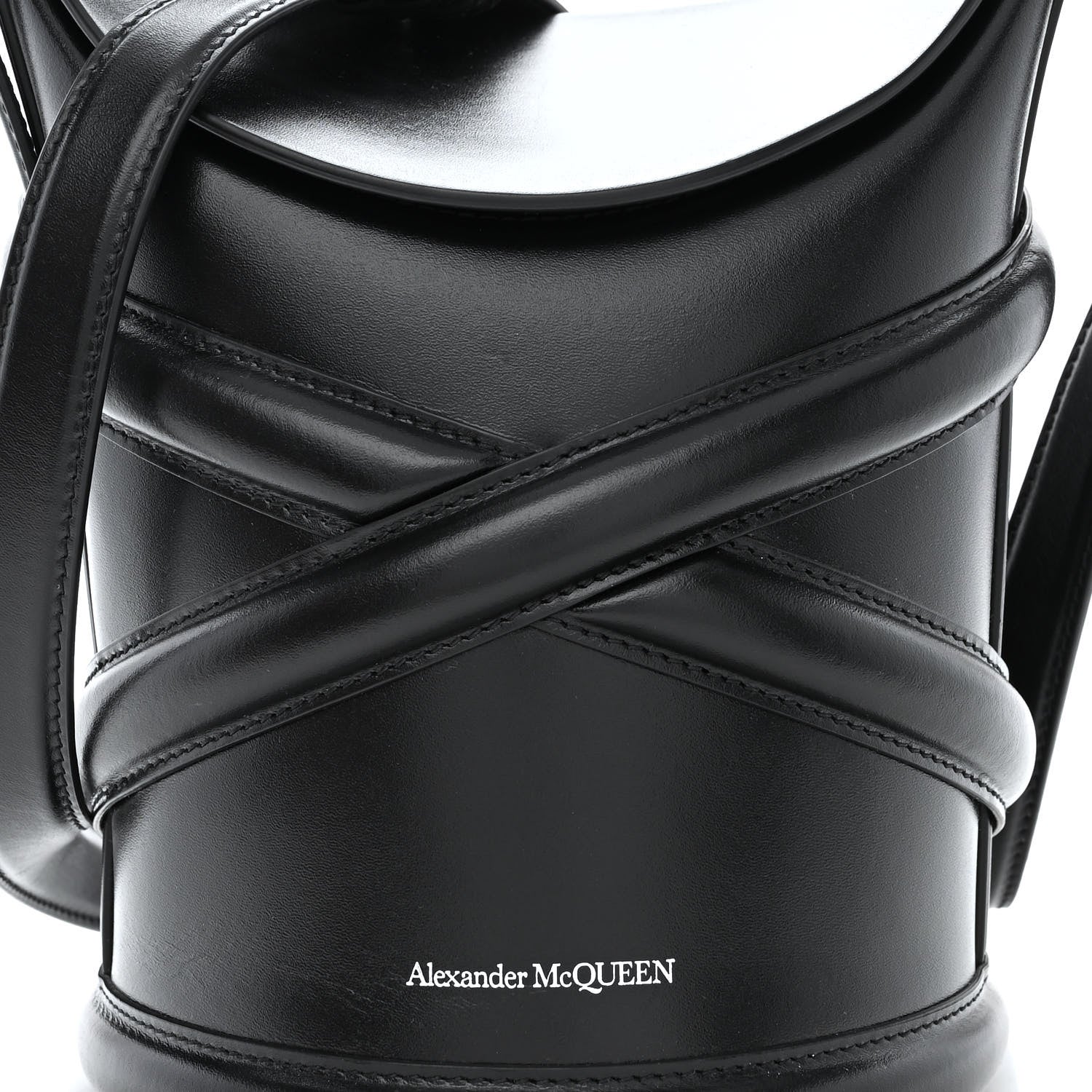 Alexander McQueen Calfskin The Curve Small Shoulder Bag Black 8 of 10
