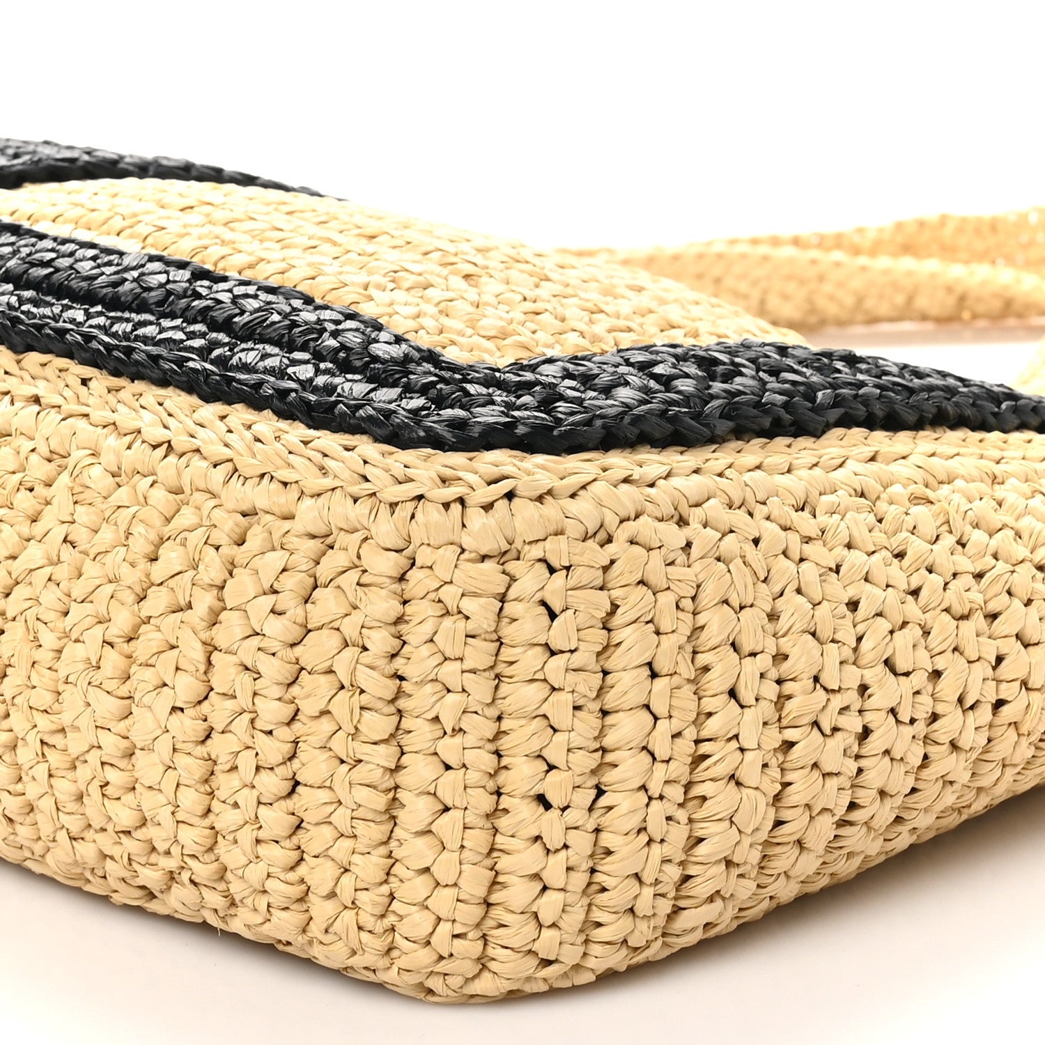 Valentino Garavani Raffia Large Viva Superstar Shopping Tote Natural Black 9 of 9