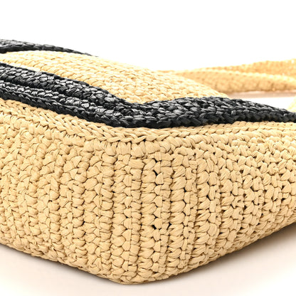 Valentino Garavani Raffia Large Viva Superstar Shopping Tote Natural Black 9 of 9