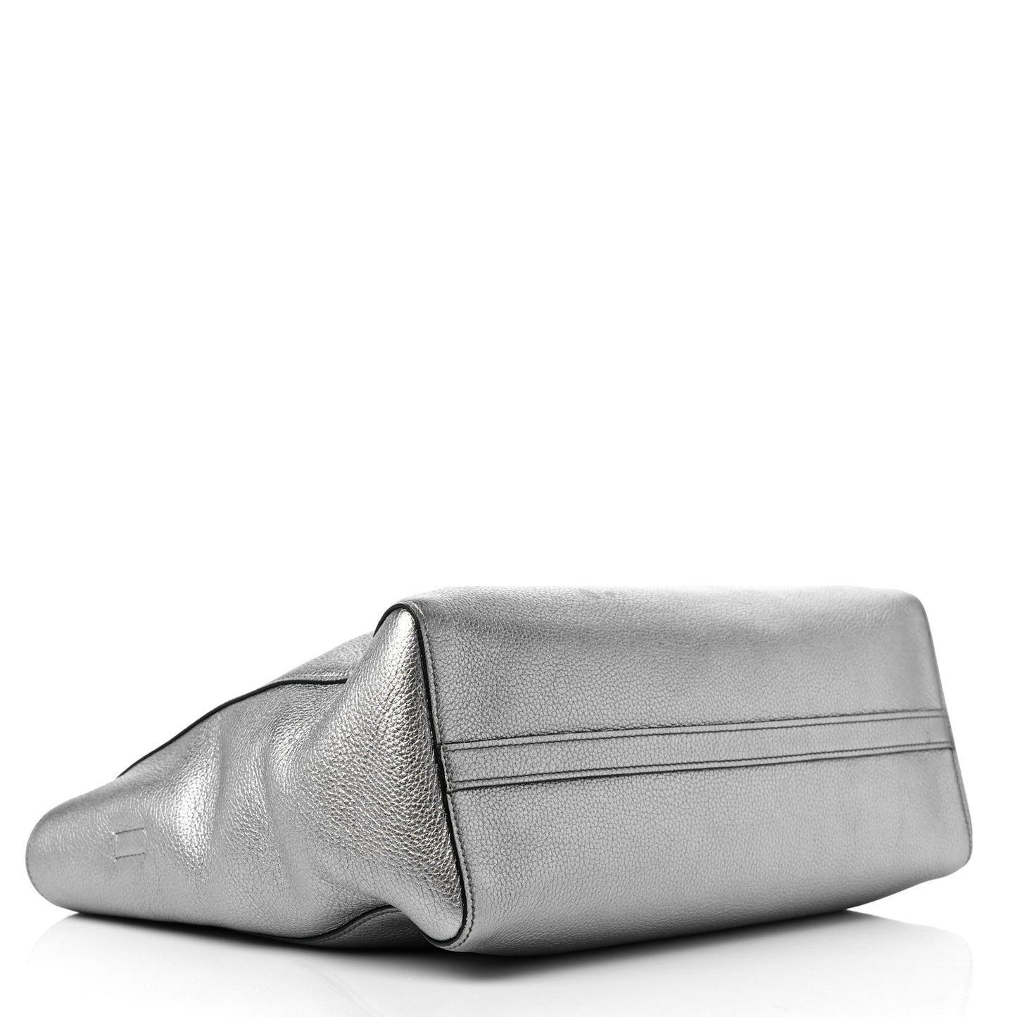 Metallic Vitello Daino Top Handle Tote Cromo