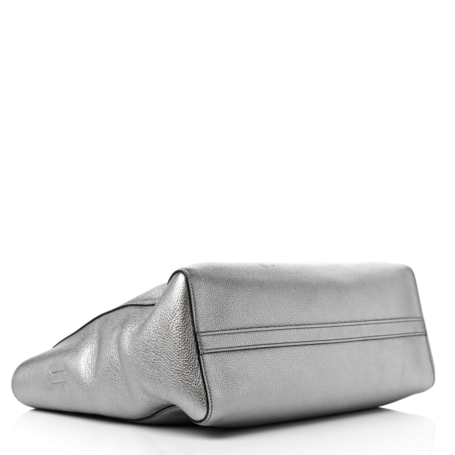 Prada Metallic Vitello Daino Top Handle Tote Cromo 4 of 11