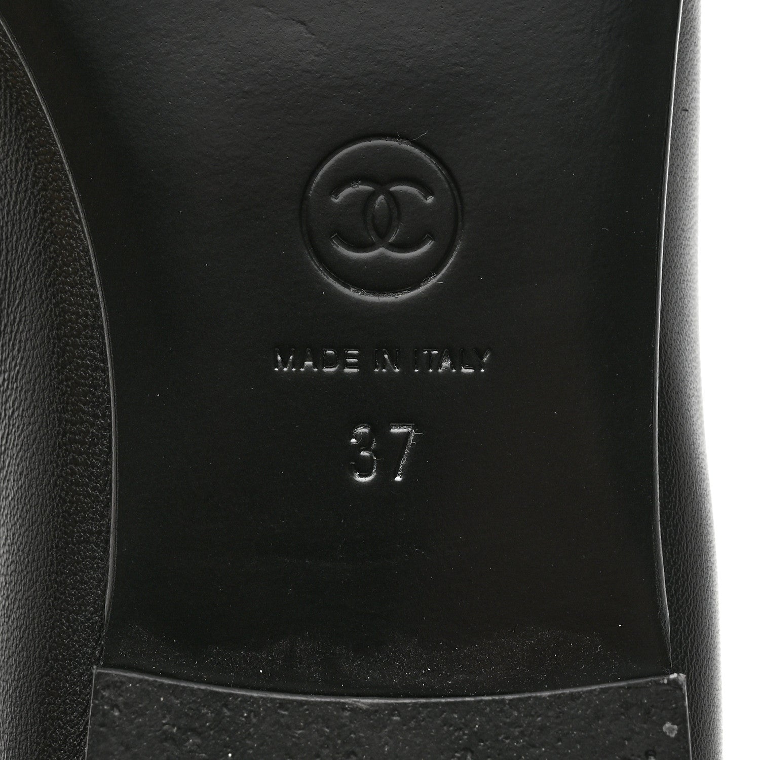 Chanel Lambskin Patent Cap Toe CC Ballerina Flats 37 Black 8 of 9