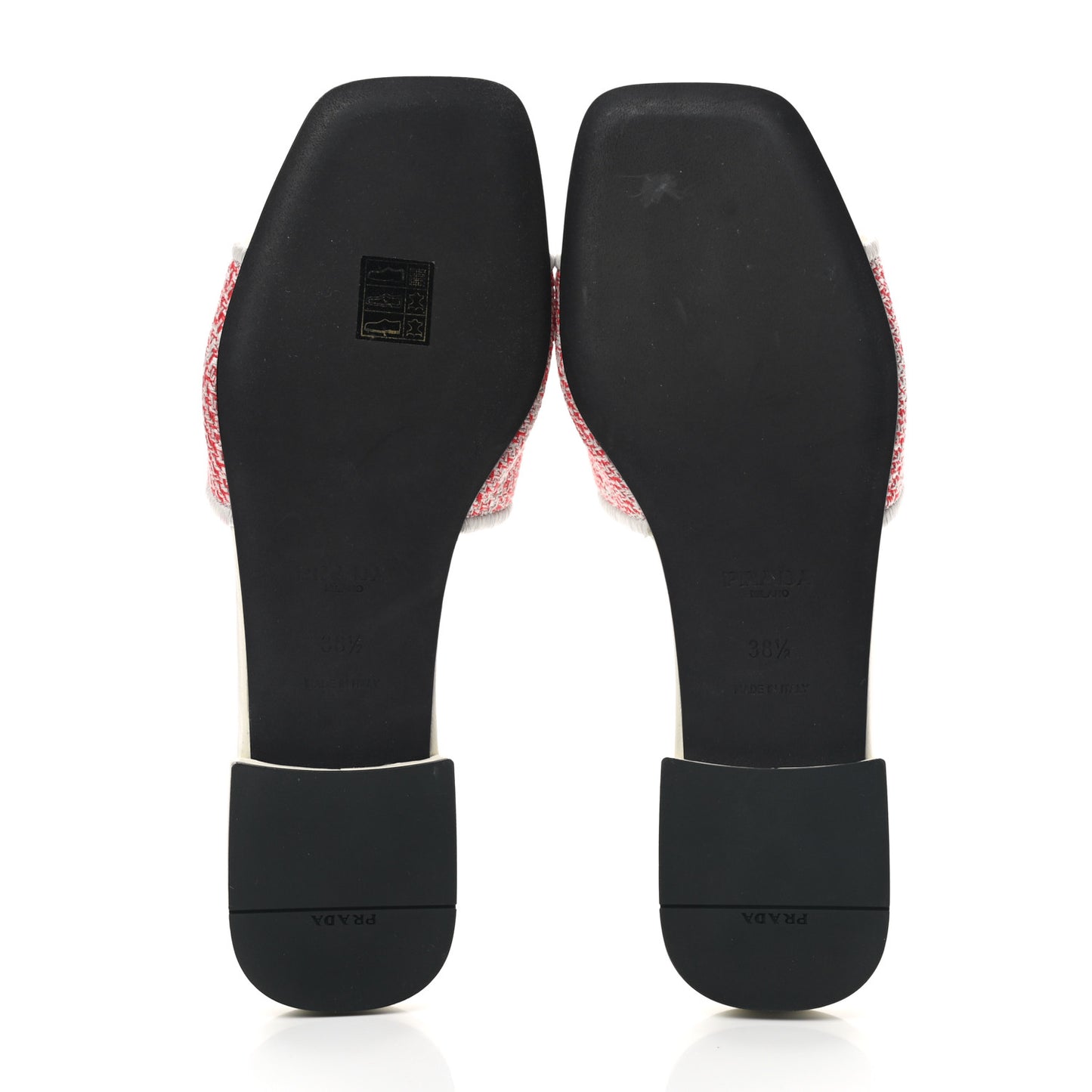 Jacquard Logo Embroidered 10mm Slide Sandals 38.5 Rosso Talco