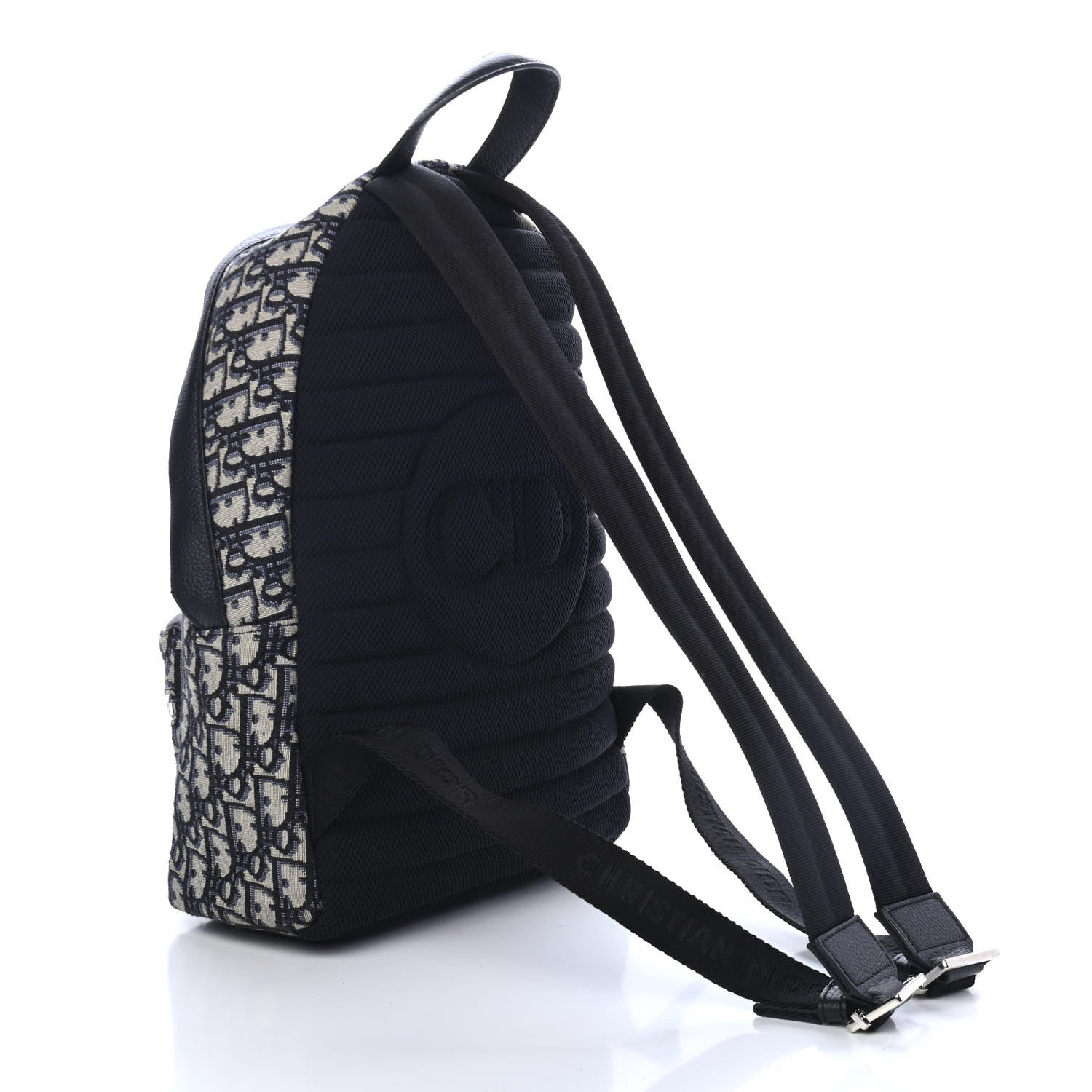 Christian Dior Oblique Calfskin Rider Backpack Beige Black 2 of 4