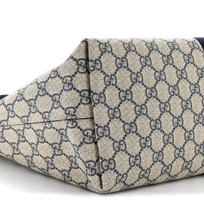 Gucci GG Supreme Monogram Textured Calfskin Web Medium Ophidia Shopping Tote Beige Blue 9 of 13
