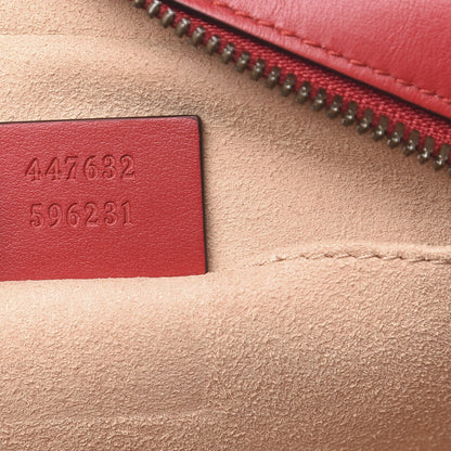 Gucci Calfskin Matelasse Small GG Marmont Chain Shoulder Bag Hibiscus Red 7 of 10