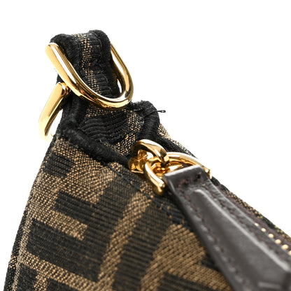 Fendi Fabric Jacquard Vitello Grace FF 1974 Mini Fendigraphy Hobo Bag Tobacco Moro Ebano 11 of 11