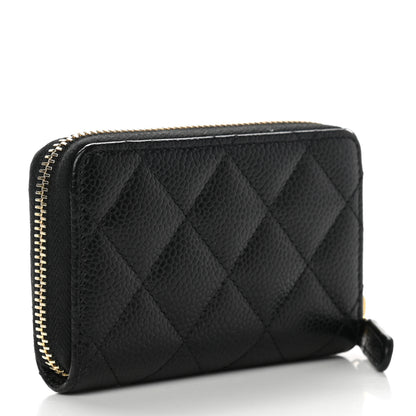 Chanel Caviar Quilted Zip Coin Purse Black 3 of 8