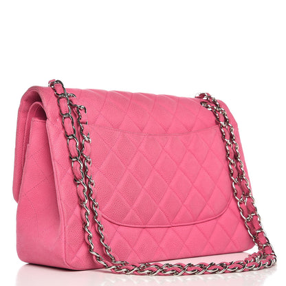 Chanel Iridescent Caviar Quilted Jumbo Double Flap Pink 4 of 29