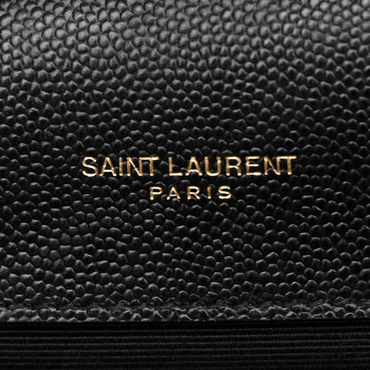 Saint Laurent Grain De Poudre Textured Mixed Matelasse Triquilt Medium Monogram Satchel Black 7 of 13