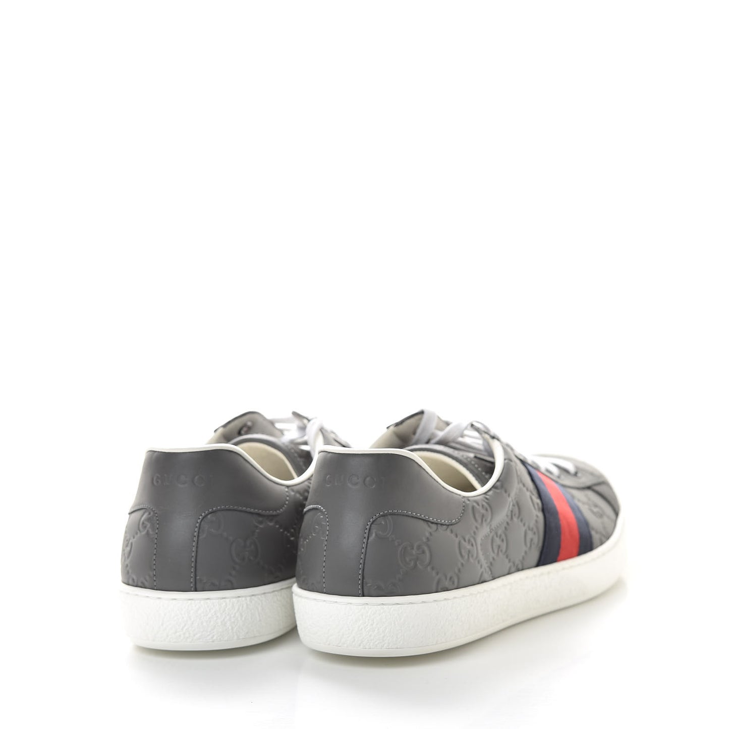 Guccissima Signature Web Mens Ace Sneakers 11 Melange Platinum