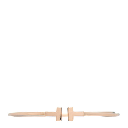 Tiffany 18K Rose Gold Narrow T Wire Bracelet 1 of 5