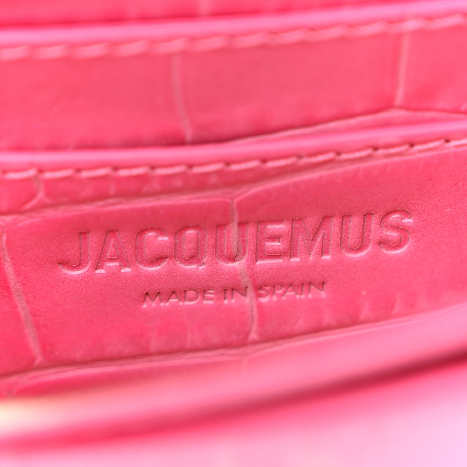 Jacquemus Calfskin Crocodile Embossed La Ceinture Bello Double Tour Belt Bag Pink 6 of 12
