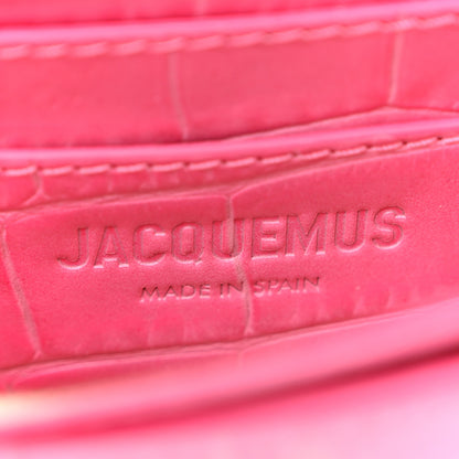 Jacquemus Calfskin Crocodile Embossed La Ceinture Bello Double Tour Belt Bag Pink 6 of 12