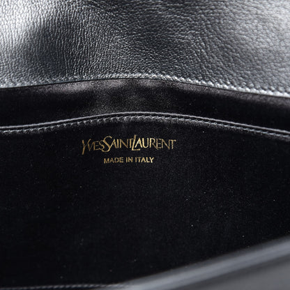 Saint Laurent Calfskin Monogram Large Belle De Jour Clutch Black 6 of 8
