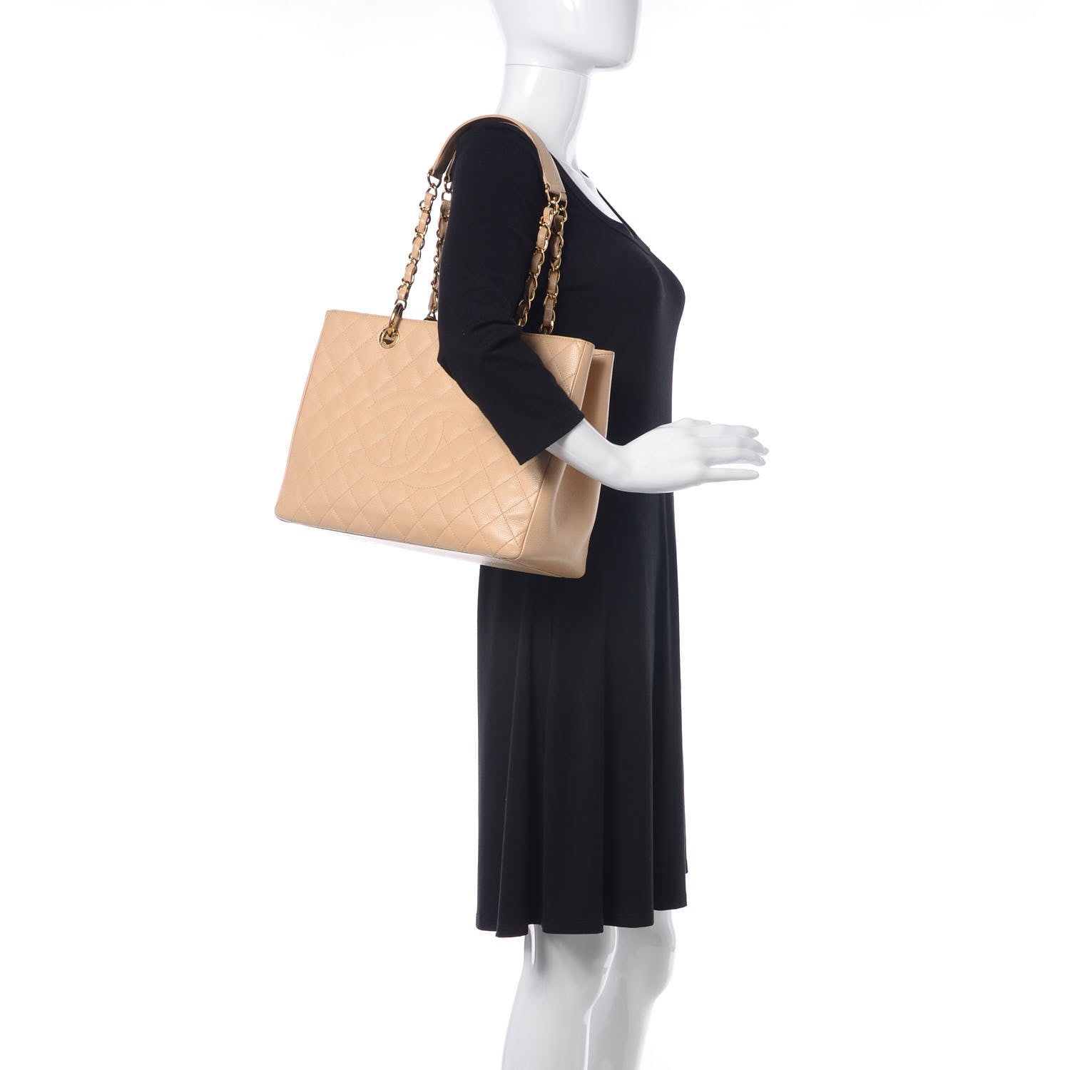 Chanel Caviar Quilted Grand Shopping Tote GST Beige Clair 2 of 15