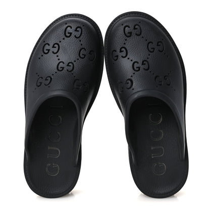 Gucci Rubber GG Monogram Perforated Elea Platform 55mm Lug Sole Sandals 41 Black 2 of 10