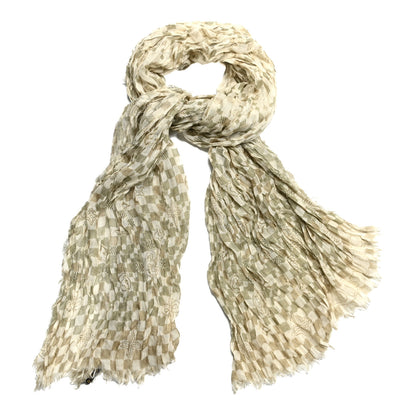Louis Vuitton Cashmere Silk Damier Scarf Ivory Green 1 of 4