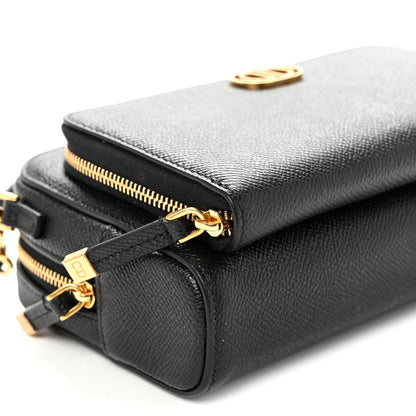 Christian Dior Grained Calfskin Caro Double Pouch Black 9 of 11