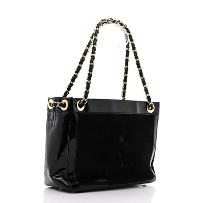 Chanel Patent Pony Hair Small Pocket Tote Black 3 of 16